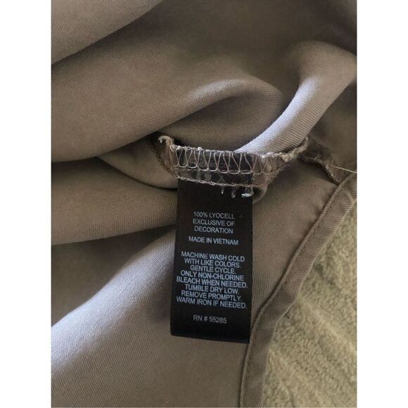 Express Womens Gray Lace Up Front Tassel Long Sleeve Shirt Top Size P/S - Picture 10 of 10